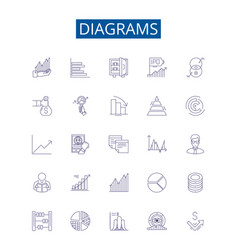 Diagrams Line Icons Signs Set Design Collection