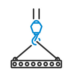 Icon Of Slab Hanged On Crane Hook By Rope Slings