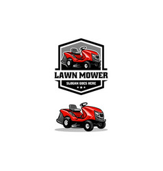 Riding lawn mower - lawn care isolated logo Vector Image