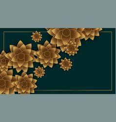 Lovely Golden Flowers With Text Space Premium