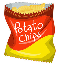 Opened Pack Potato Chips Isolated