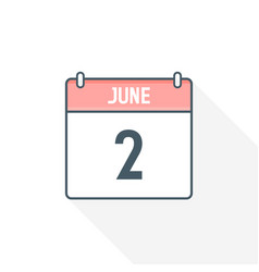 2nd June Calendar Icon 2 Date Month