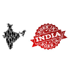 Crowd Composition Of Mosaic Map India