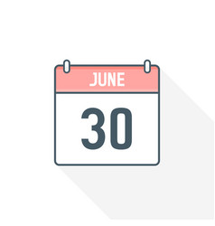 30th June Calendar Icon 30 Date