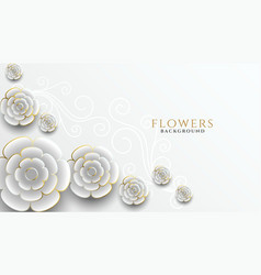 Lovely Realistic Flowers Decorative White