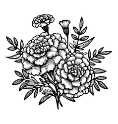 October Marigold Flower Tattoo Drawing