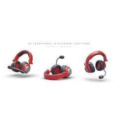 Set Of Headphones With Microphone Colored Headset