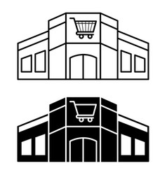 Shopping Mall Icons Black And White