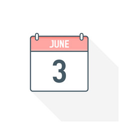 3rd June Calendar Icon 3 Date Month