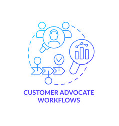 Customer Advocate Workflows Blue Gradient Concept