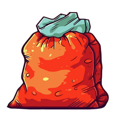 Orange Bag Garbage Packing Icon