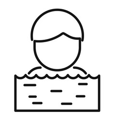 Pool Physical Therapist Icon Outline