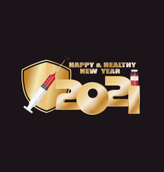 Happy And Healthy New Year 2021 Gold Theme