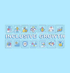 Inclusive Growth Word Concepts Blue Banner