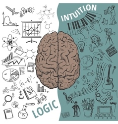 Left right brain concept Royalty Free Vector Image