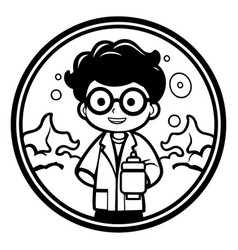 Cartoon Doctor With A Cup Of Coffee On White