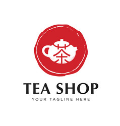 Chinese Green Tea Shop Or Club Sign Label Creative