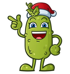 Cute Christmas Pickle Santa Cartoon Character