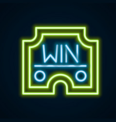 Glowing Neon Line Casino Win Icon Isolated