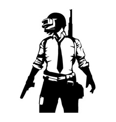 Pubg Player Black And White Image