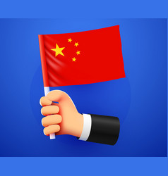 3d Hand Holding China National Flag