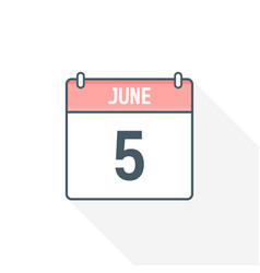 5th June Calendar Icon 5 Date Month