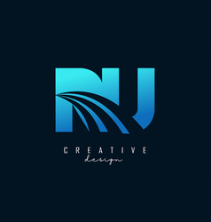 Creative Blue Letters Ru R U Logo With Leading