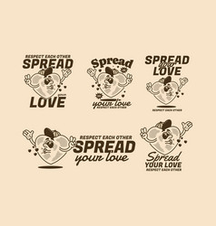 Spread Your Love Heart Mascot Character In Five