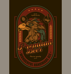 Vintage Beer Label With American Eagle