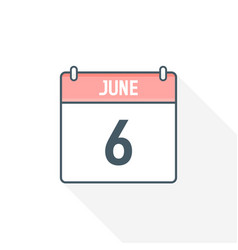 6th June Calendar Icon 6 Date Month