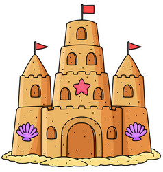 Sandcastle Summer Cartoon Colored Clipart