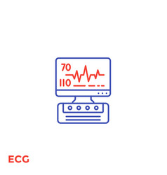 Ecg Machine Heart Diagnostics Line Icon