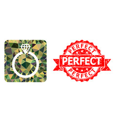 Rubber Perfect Stamp And Diamond Ring Lowpoly