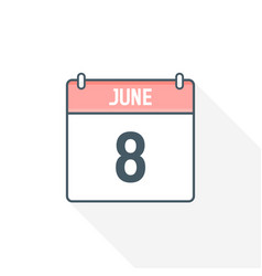 8th June Calendar Icon 8 Date Month