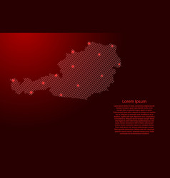 Austria Map From Red Pattern Slanted Parallel