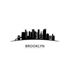 Brooklyn Ny City Skyline Black Cityscape Isolated