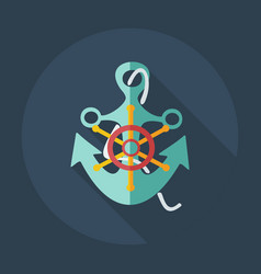 Flat modern design with shadow icon sailing ship Vector Image
