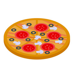 Greek Pizza Icon Isometric Style