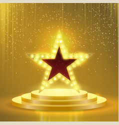 Star Podium Lightbulb Lamps Signboard