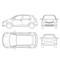 Modern car set cartoon flat Royalty Free Vector Image