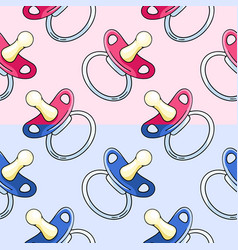 Baby Pacifier Boy Or Girl Seamless Pattern