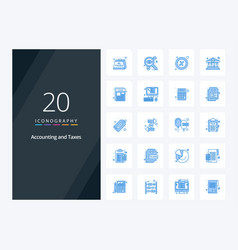 20 Taxes Blue Color Icon For Presentation