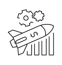 Launch Financial Rocket Line Icon