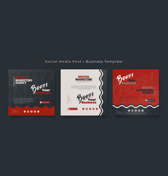 Social Media Post Template In Red Black White