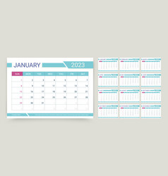 2023 Calendar Planner Template Monthly Grid