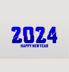 2024 Text New Year With Blue Gradient