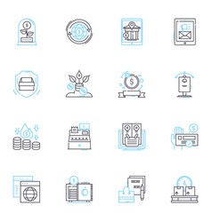 Financial Success Linear Icons Set Prosperity