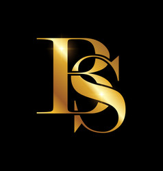 Golden Monogram Logo Initial Letters Bs