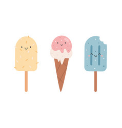 Group Of Cute Ice Cream Character