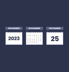 25 November 2023 Calendar Icon For Schedule